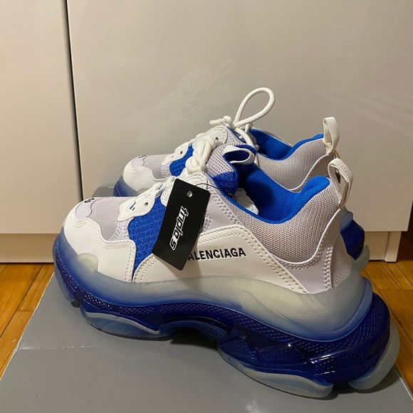 Balenciaga triple S authentic” Blue and White Mens/Womens 40 - Picture 3 of 7